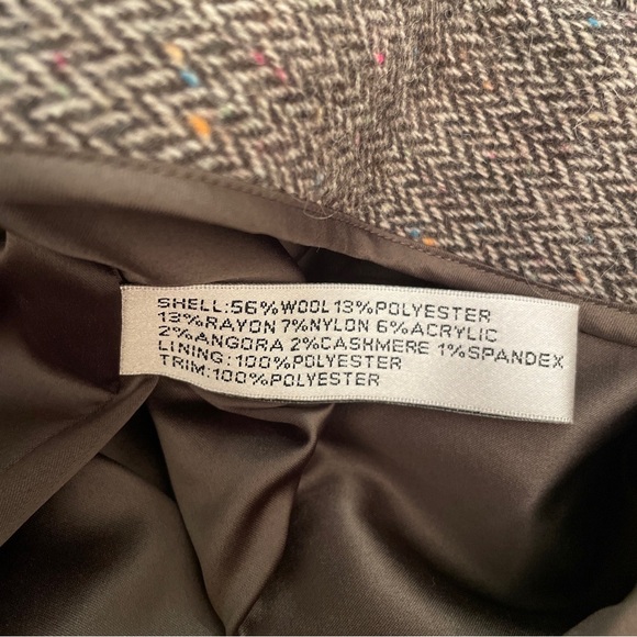 NWT Walter Baker Speckled Tweed Mini Skirt Brown Multi Cross Front Size 4 $198 - Picture 11 of 12